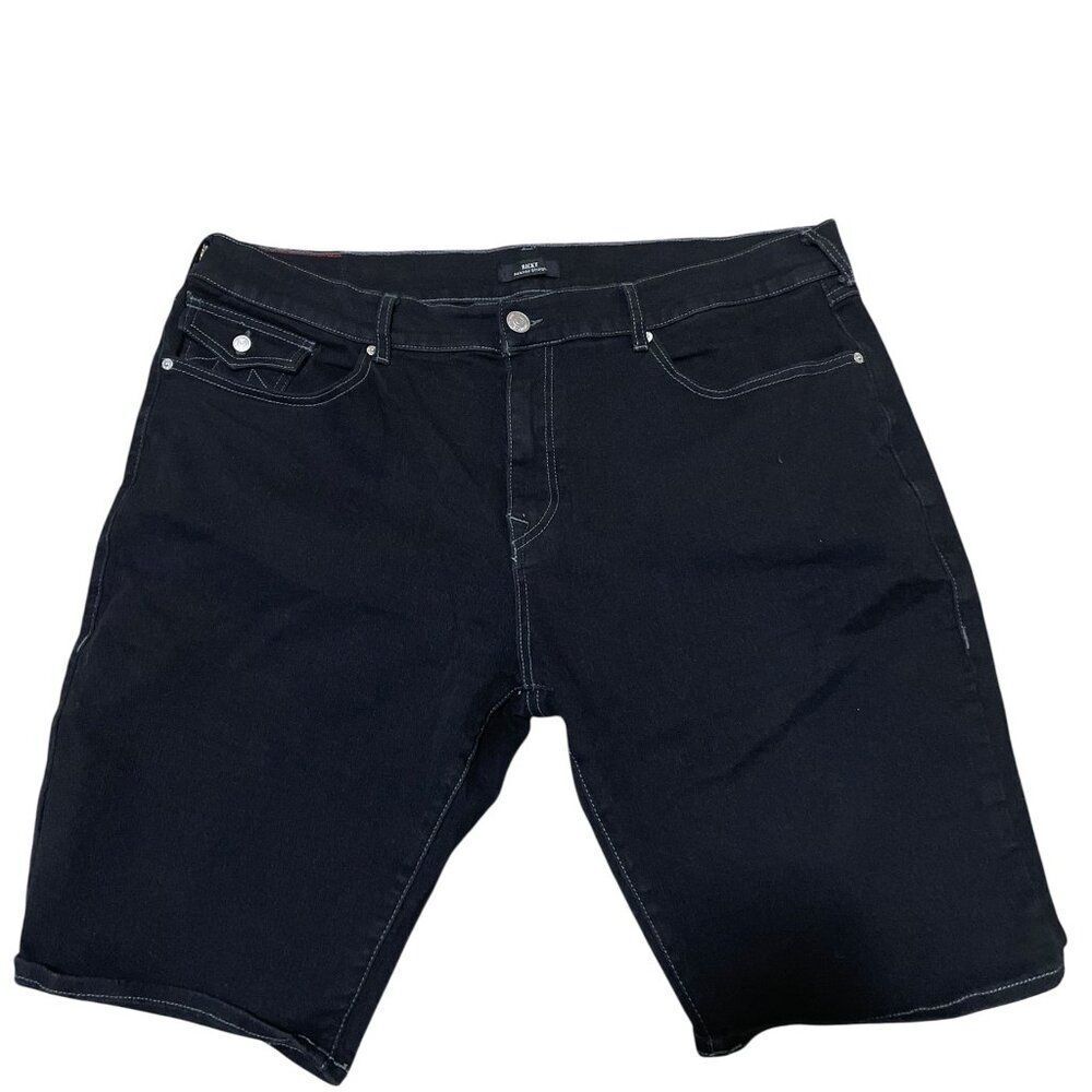 True Religion Ricky Relaxed Straight Black Denim Shorts Men's Size 40